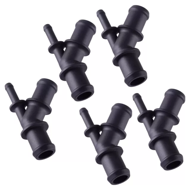 Car 5pcs 3 Way Y Heater Hose Pipe Connector Fitting Adapter Universal