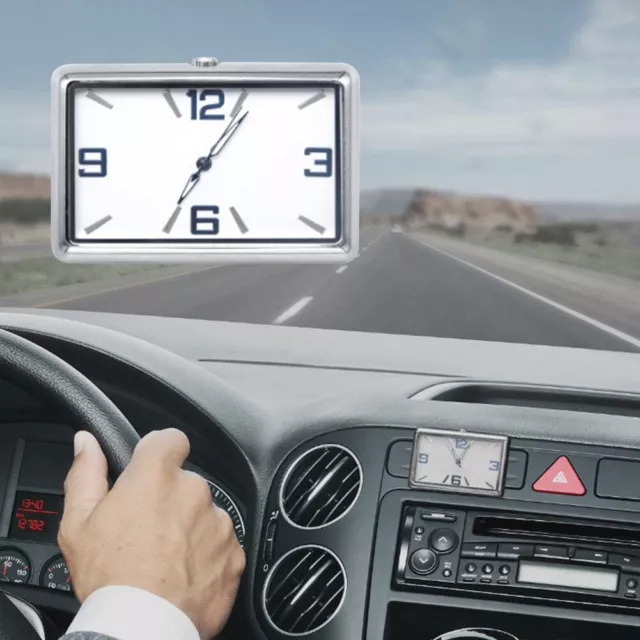 Universal Car Clock Quartz Analog Electronic Air Vent Stick On Dashboard Mini
