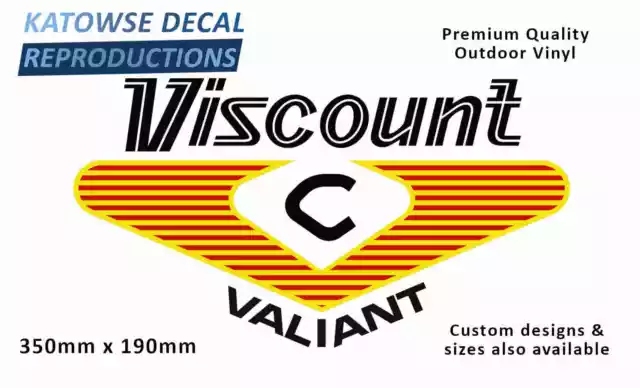 Viscount Valiant 1970s Caravan Replacement Vinyl Decal Sticker