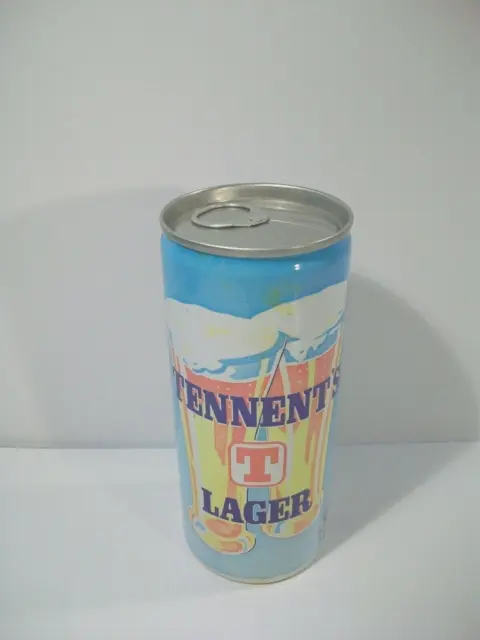 Uk Tennent's Lager Tall Boy Pounder Pull Tab Beer Can Empty Intact Pull Tab