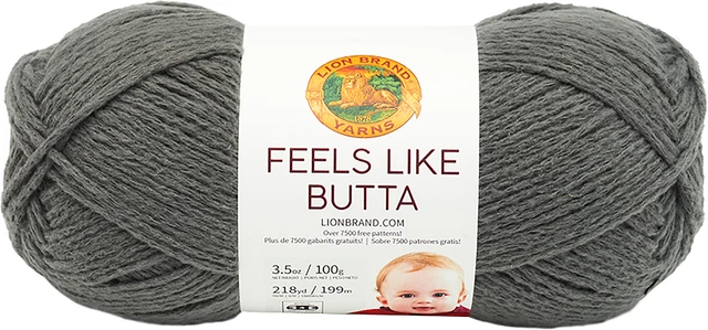 Lion Brand Feels Like Butta Yarn-Charcoal -215-150