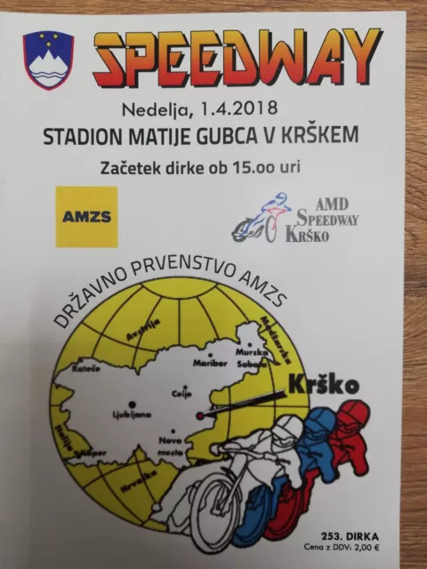 2018 Slovenian Speedway Individual Championship programme Krsko