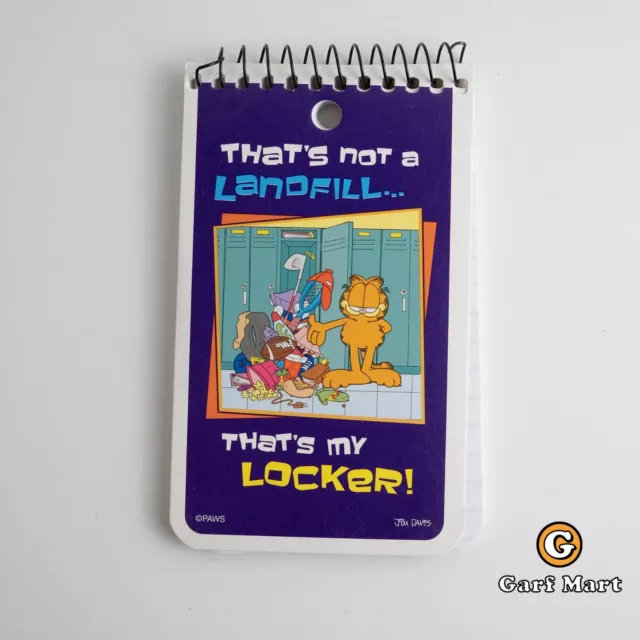 Vintage Garfield Landfill/Locker Stationery Paper & Spiral Notepad Garf Mart