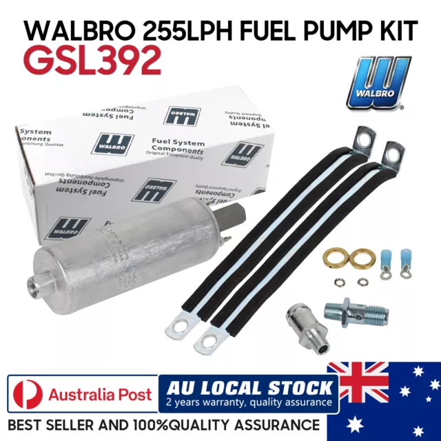 Walbro GSL392 Inline Fuel Pump 255LPH HIGH PRESSURE (universal external pump)