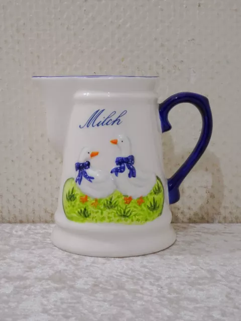 nju90L - Landhaus Diseño Cerámica Leche Jarra Patos Ocas - Estilo Vintage - 15