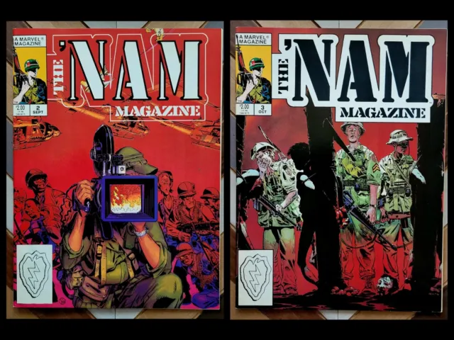 THE 'NAM MAGAZINE #2 & 3 VF (Marvel 1988) M.Golden Covers/Custom Bundle/Set Of 2