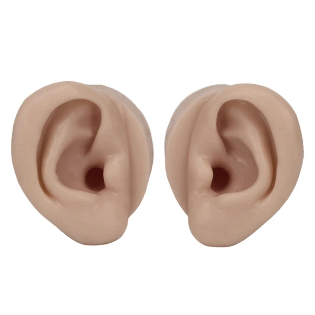 (Color Piel Oscura) Modelo de Oreja Elástica Práctica Oreja Modelo 1 Par de Joyería Portátil
