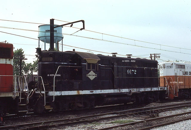 Orig slide IC ICG  Illinois Central EMD GP9 9172 Homewood IL 1981