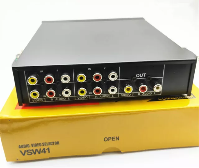 4 Port Eingang 1 Ausgang Audio Video AV RCA Schalter Box 4 Wege Wahlbox
