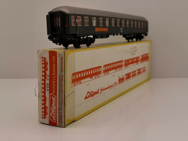Wagon Voyageur HO LILIPUT 280 – Échelle AB, Bon état Avec Boîte, Fabrication Autriche, Couleur Verte