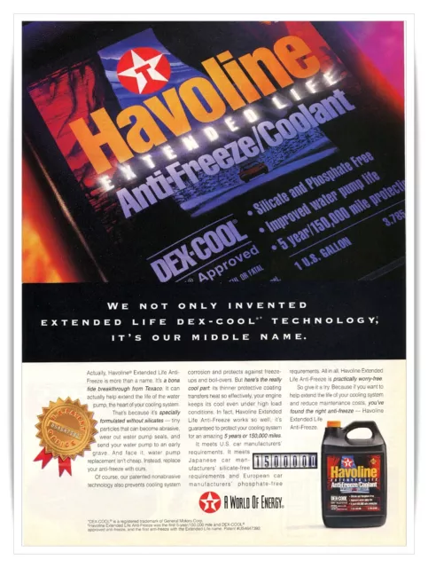 Havoline Extended Life Anti-Freeze Texaco Vintage 1999 Petroliana Magazine Ad