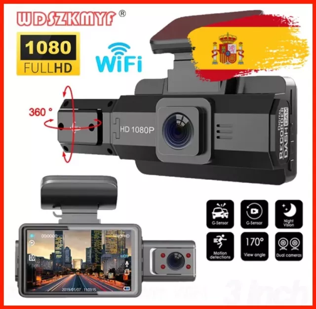 Camara De Salpicadero De 3 Pulgadas Para Coche, DVR, 1080p, Wifi,Visión Nocturna