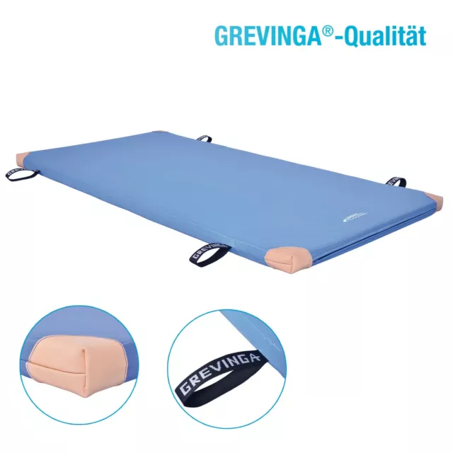 Grevinga® Leichtturnmatte (VB 80) 150 x 100 x 6 cm mit Lederecken&Trageschlaufen