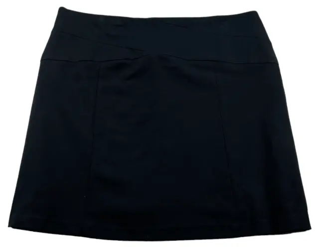 Elle Skirt Womens size 14 Black Business Career Lined Stretch Back Zipper