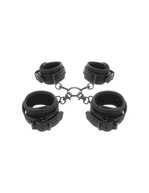 Fetish Submissive Set Esposas Manos Y Tobillos Con Forro De Nopreno