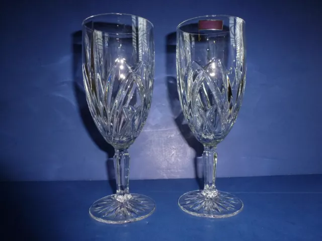 Marquis Waterford Brookside Lot Of 2 White Wine Glasses Lead Crystal Germany