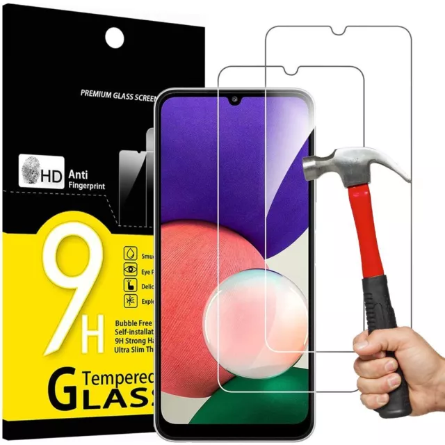 Lot-5 Verre Trempé Anti-Rayure pour Samsung Galaxy A02s A03s A12 A13 A52 A42 A33