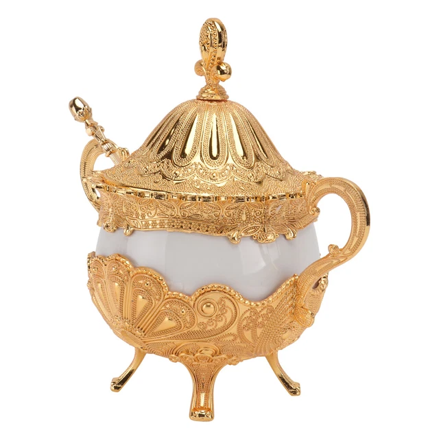 Set cafetière crémier sucrière BAREUTHER porcelaine blanc et or
