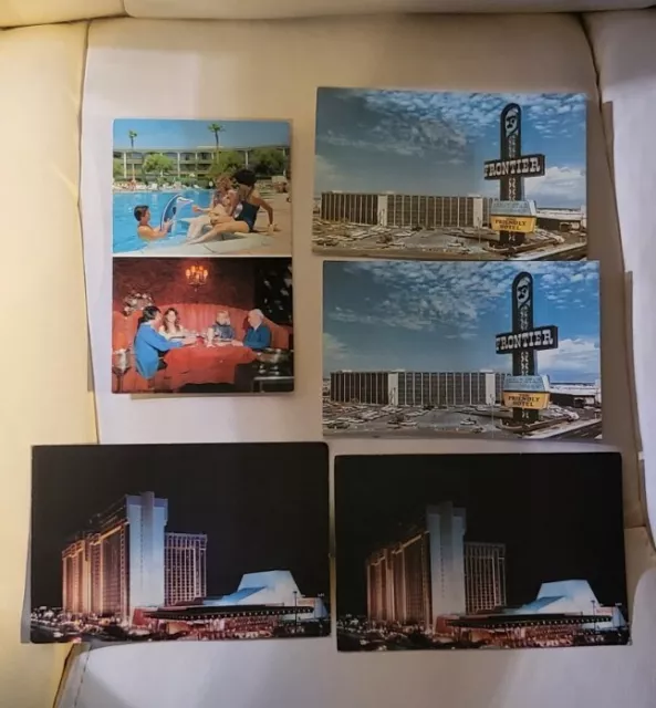 Vintage Lot of 6 Las Vegas Postcards Unused Casinos MGM Grand Frontier