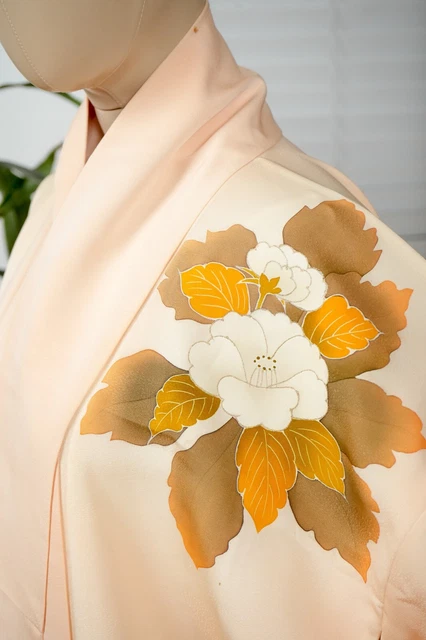 Dear Vanilla Japanese Silk Kimono Women's Robe Gown Authentic Japan Vintage Mint 4