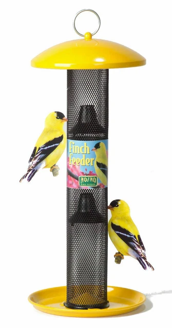 Perky Pet YSSF00346 No/No Yellow Straight Sided Wild Bird Finch Tube Bird Feeder