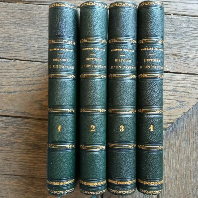 Histoire D'un Paysan-Erckmann-Chatrian-Hetzel-4 Volumes-1869