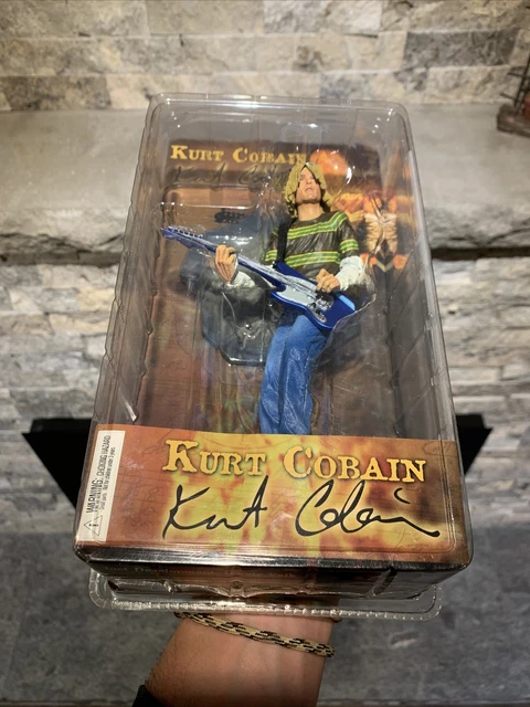 New Sealed NECA Kurt Cobain 7''  Figure Teen Spirit Video  Fender Mustang Guitar