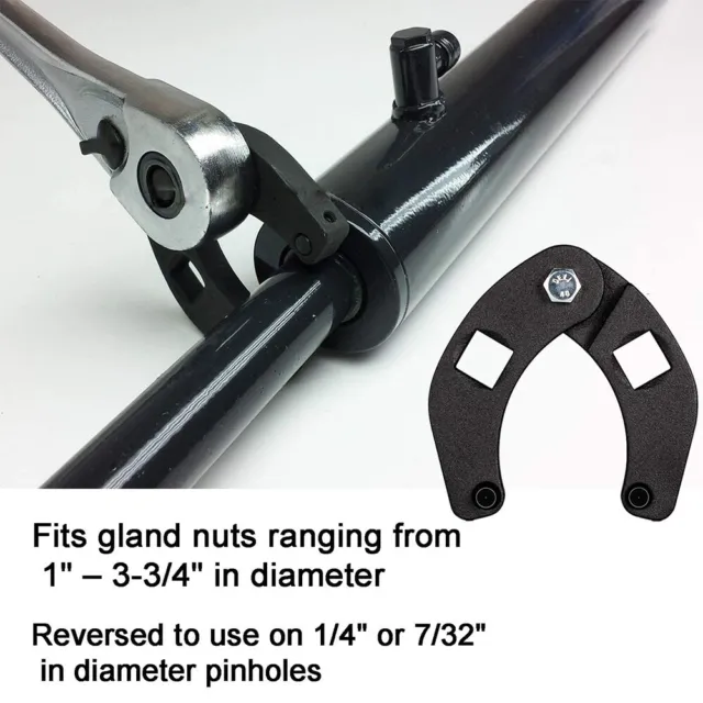 Heavy Duty Gland Nut Wrench Tool for Hydraulic Cylinder Cap Remover Adjustable 2