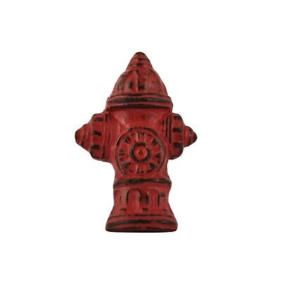 MarktSq Set of Four Fire Hydrant Cast Iron Cabinet Knob in Distressed Red Finish