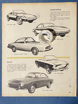 Rara Pubblicita’ FIAT 850 Coupe’ C.L BERTONE 1965 