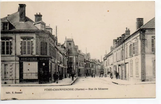 FERE CHAMPENOISE - Marne - CPA 51 - l' Horlogerie Adnet rue de Sezanne