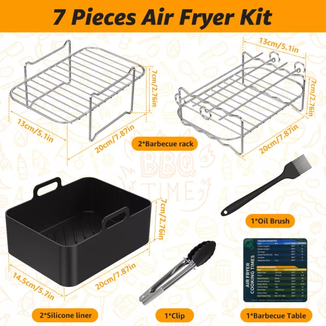 Silicone Pot For Ninja Dual Air Fryer, 7Pcs Ninja Dual Air Fryer