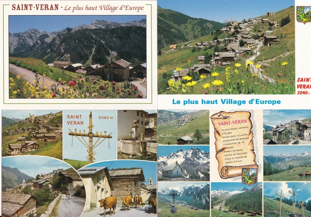 LOT 4 CARTES postales postcards 10x15cm SAINT-VERAN QUEYRAS 7 EUR 2,76 ...