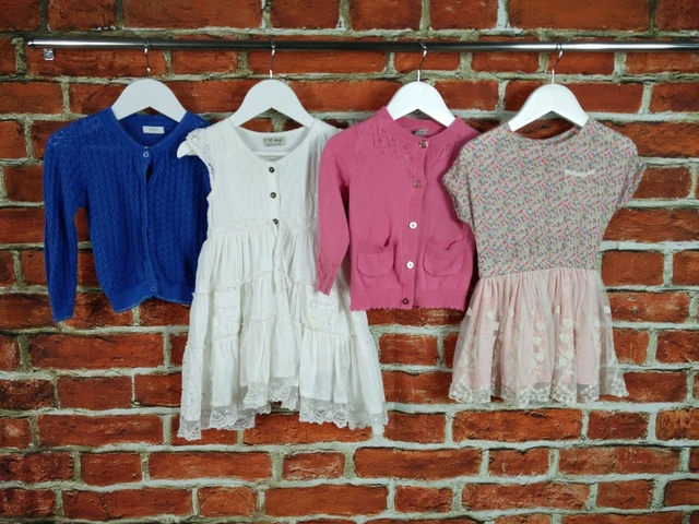 Pacchetto Bambine Età 12-18 Mesi Next Tu Abito Cardigan Pizzo Maglia Floreale 86Cm