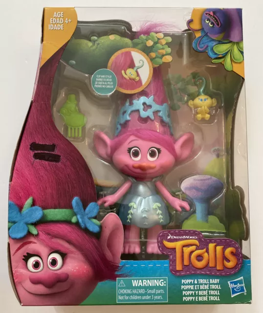 DreamWorks Trolls Poppy and Troll Baby Clip & Style NIB