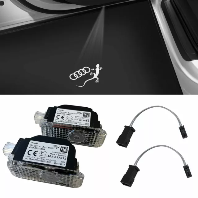 Original Audi RS LED Einstiegsbeleuchtung Tür Logo + 2x Adapter