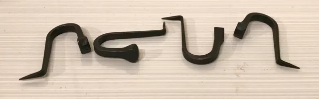 4 Steel / Iron 3.5" Drive in Cut Nail Spike 2" Wall Hook Rustic Antique Style