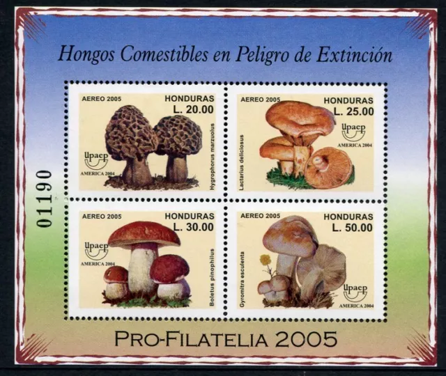 Honduras 2005 Pilze UPAEP Funghi Mushrooms Post Postwesen Flora Block 86 MNH