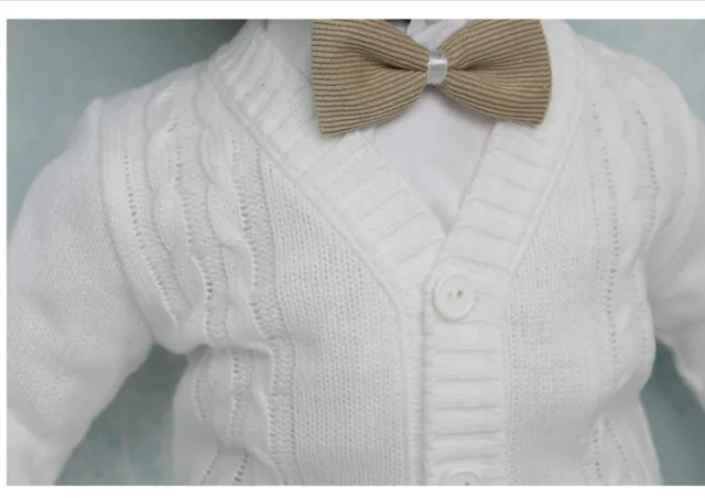 Baby Boy White Wedding Christening 5 Piece Outfit Set 0-18 M 64/68/74/86 cm 3