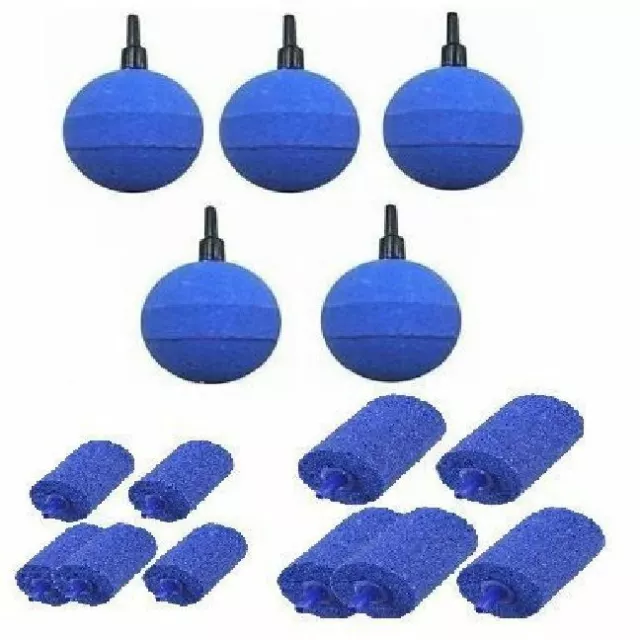 Aquarium Pump Air Stones Round Ball Cylinder High Grade Fish Tank Air Oxygen x 5