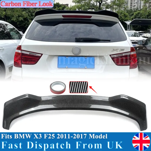 For 2011-2017 Bmw X3 F25 M Performance Style Rear Roof Spoiler Carbon Look Abs