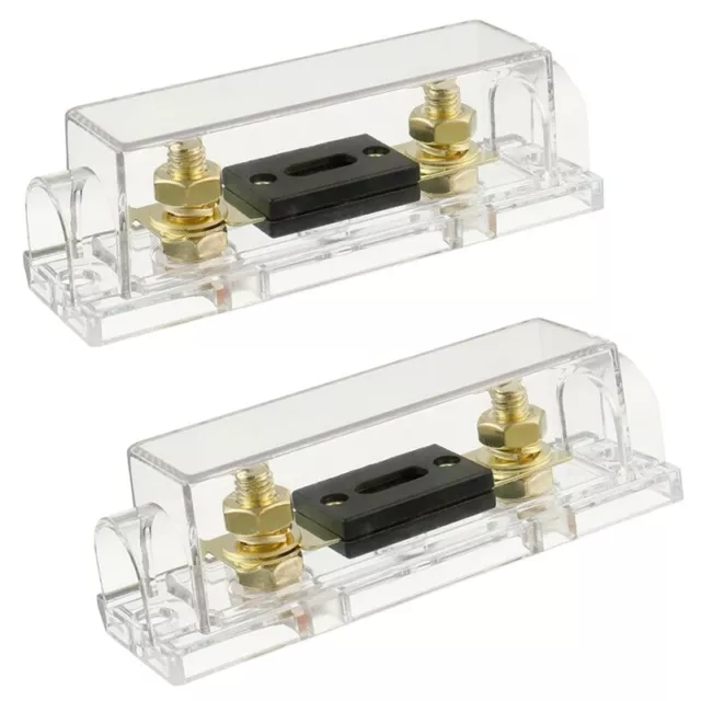 2 Pcs 100A Transparent Case ANL Fuse Holder and 2 Pieces of 100A 32V DC ANL6260