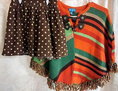 Girls Size 7/8 Fall Outfit Kelly's Kids Corduroy Skirt & Gymboree Shawl