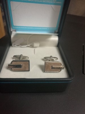 Baraka BARAKA gemelli in ceramica nera oro diamanti e acciaio Cufflinks Barakà PS23105 