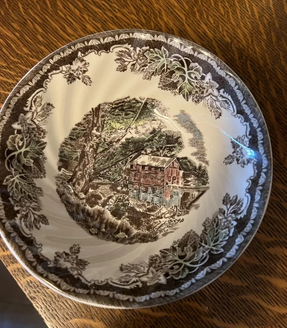 Johnson Bros. Friendly Village "The Old Mill" Cereal Bowls Set Of 6 .