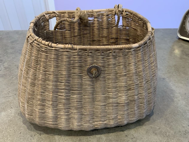 ANCIEN GRAND PANIER De Peche En Osier Rotin EUR 20,00 - PicClick FR