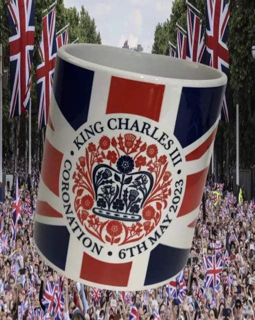 King Charles III Coronation Mug Union Jack Memorabilia Tea Coffee Gift Cup