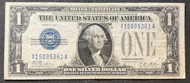 Series Of 1928 A $1 "Funny Back" Silver Certificate X15095361A - Very Sharp