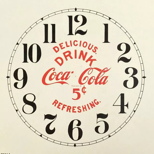 New 270mm Coca Cola Ivory Card Clock Dial Face Black Arabic Numbers