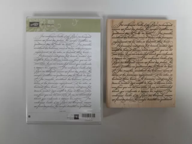 Stampin' Up! En Francais Wood Background Stamp Words, Spript